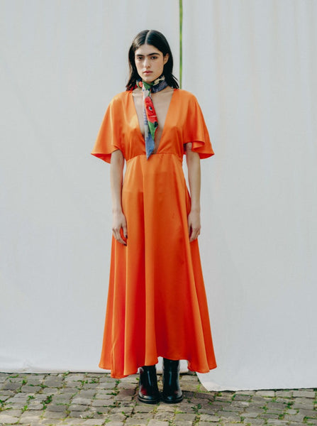 Ethically- and vegan-crafted CHARIS dress from recycled PET, perfect for weddings and special events.